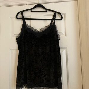 Lane Bryant Black Velvet Lace Camisole